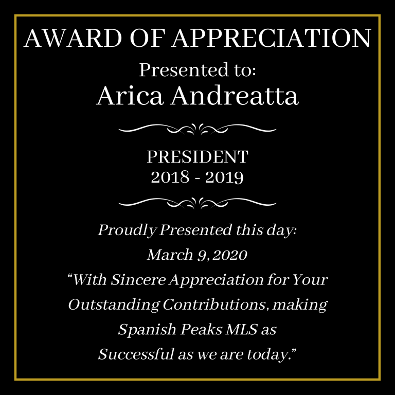 Award 2018-2019 Arica Andreatta, ALC - Code of the West Real Estate